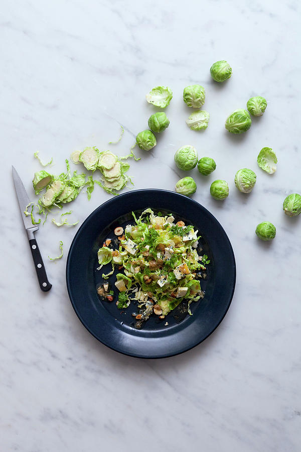 Brussels Sprout Salad With Nuts Photograph by Akiko Ida