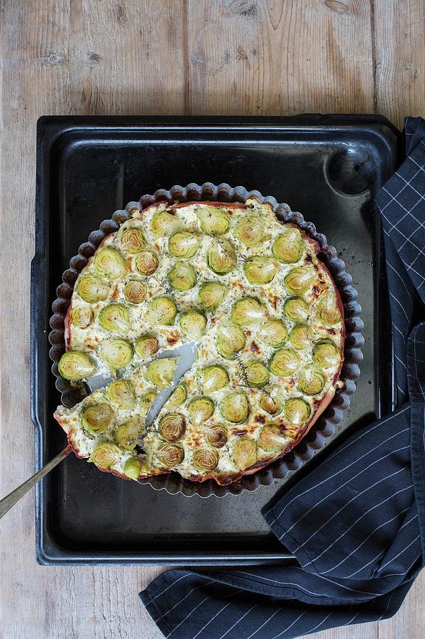 Brussels Sprouts Gratin In A Baking Dish Photograph by Sabine Steffens