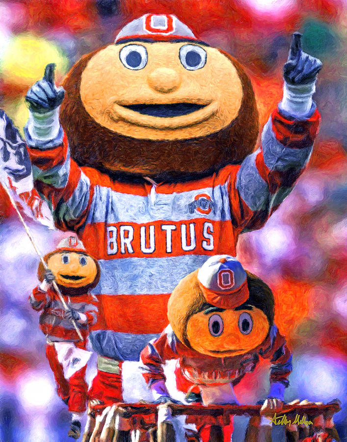 Brutus Mascot Ohio State Buckeyes NCAA College Football Art Collage