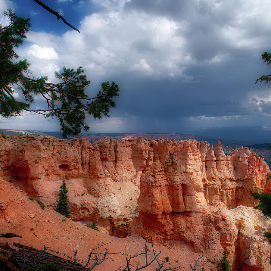 Bryce Canyon Utah Bryce Point  Storm Cell SQ Format Photograph by Thomas Woolworth