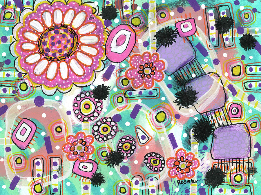 Flower Painting - Bubble Gum by Becky Roesler Art