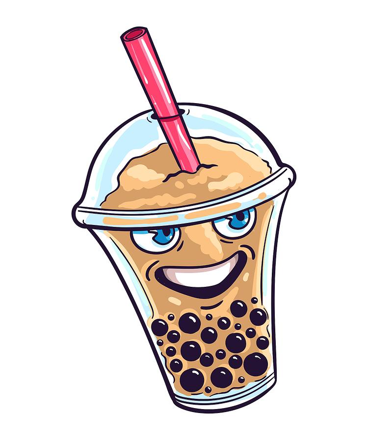 Bubble Tea Boba Drink Milk Drinking Cute Ball Gift Drawing by ...