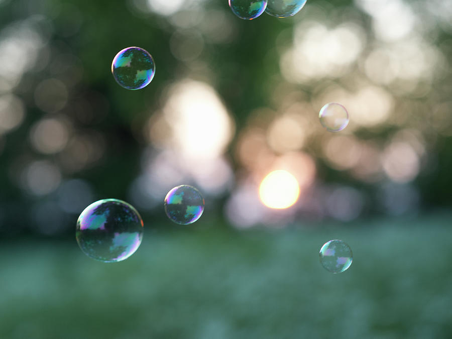 Bubbles In Countryside At Sunset by Dougal Waters