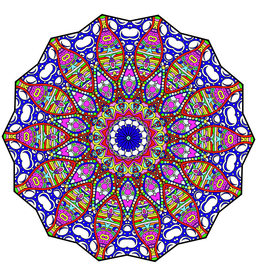 Juvenile Drawing - Bubbles Mandala Overflowing by Kathy G. Ahrens