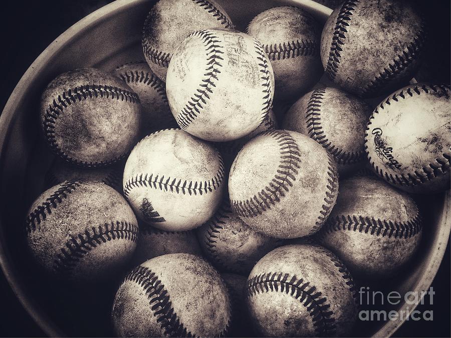 Bucket Of Baseballs Photograph