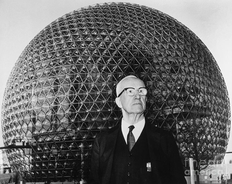 Buckminster Fuller In Front Of Dome Photograph by Bettmann
