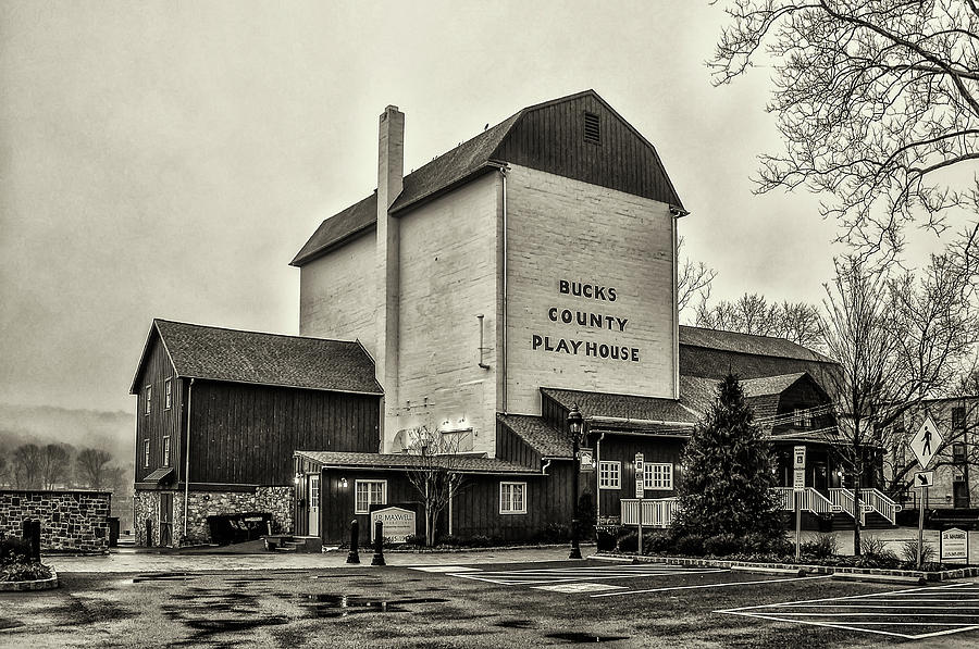 Bucks County Playhouse at New Hope in Sepia Photograph by Bill Cannon