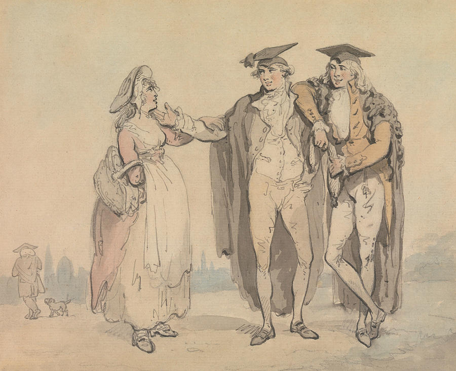 Bucks of the First Head Drawing by Thomas Rowlandson