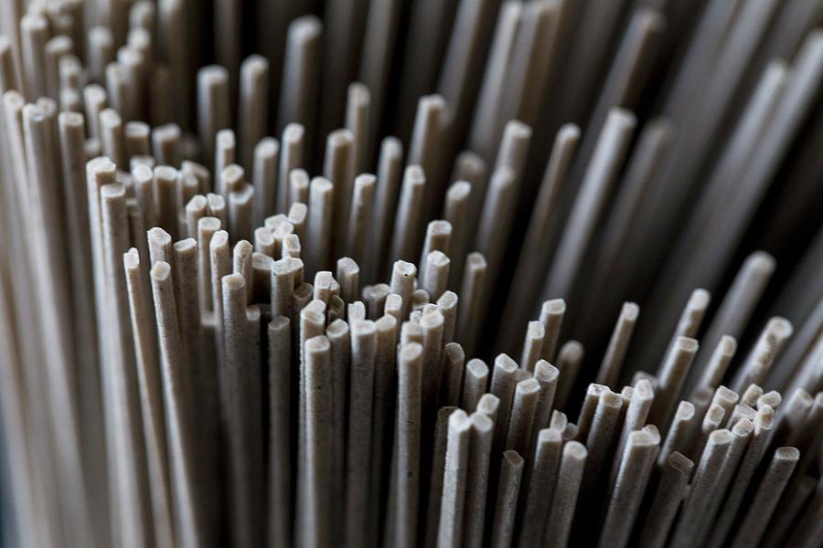 Buckwheat Noodles close-up Photograph by Nicole Godt