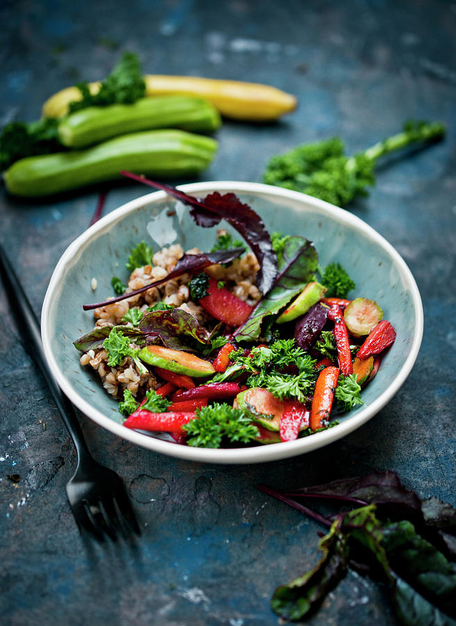 Buckwheat With Caramelized Vegetables Photograph by Dorota Indycka