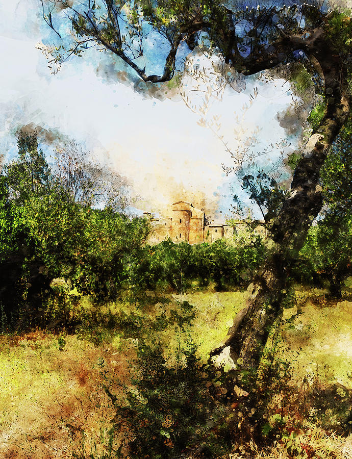 Bucolic Italy - 04 Painting by AM FineArtPrints