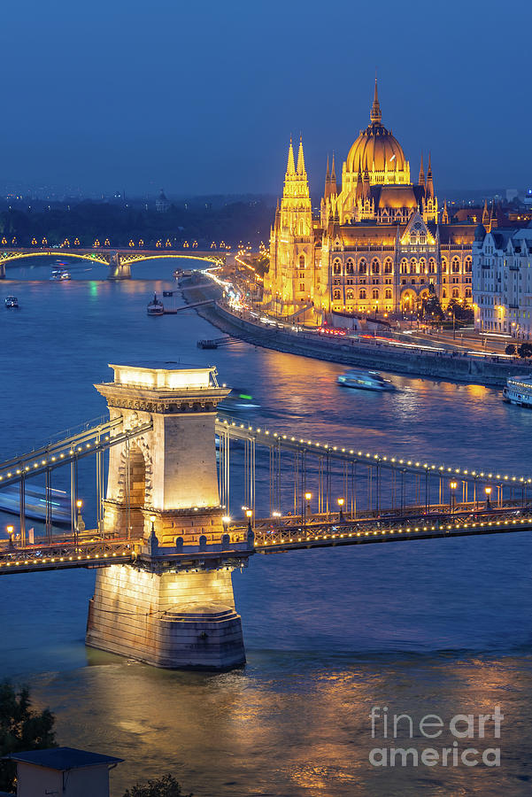 Budapest at night Photograph by Delphimages Photo Creations