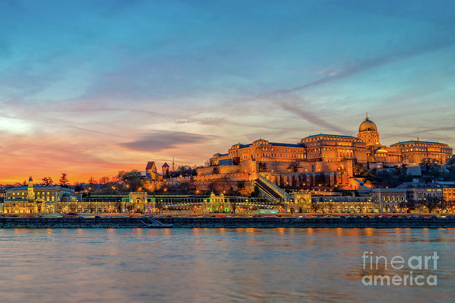 Castle Photograph - Budapest castle at sunset by Louise Poggianti