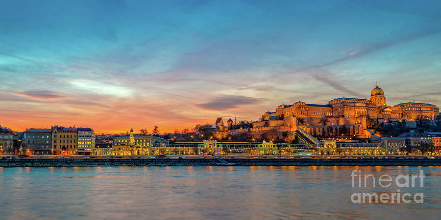 Budapest castle panorama at sunset Photograph by Louise Poggianti