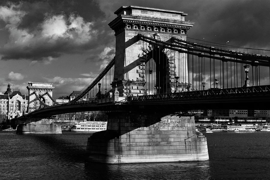Budapest Chain Bridge Bw  by Istv?n Nagy