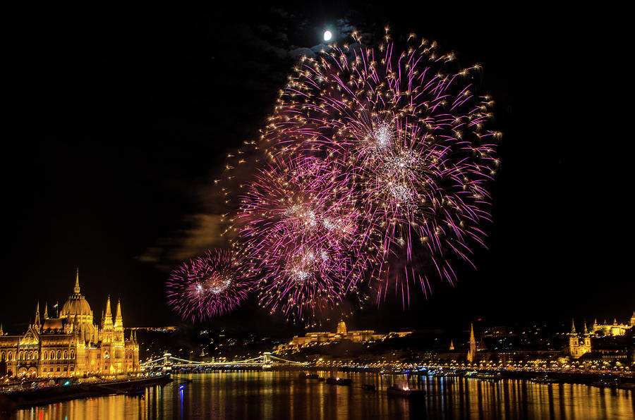Budapest Fireworks Photograph by Tito Slack
