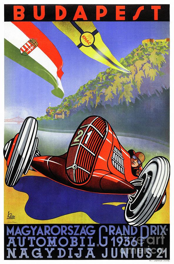 Esztergom Danube River Hungary Hungarian Vintage Travel Advertisement Poster 