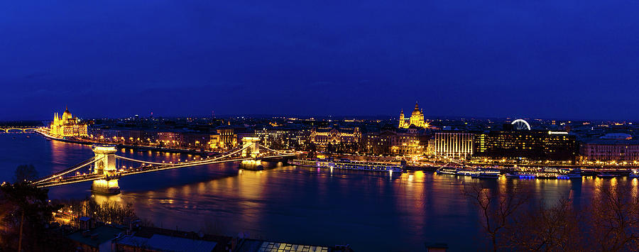 Budapest Twilight Panorama Photograph