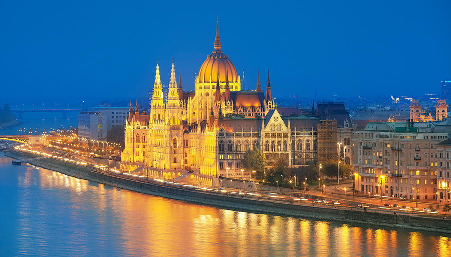 Cityscape Photograph - Budapest - View At Parliament Building by Jan Wlodarczyk