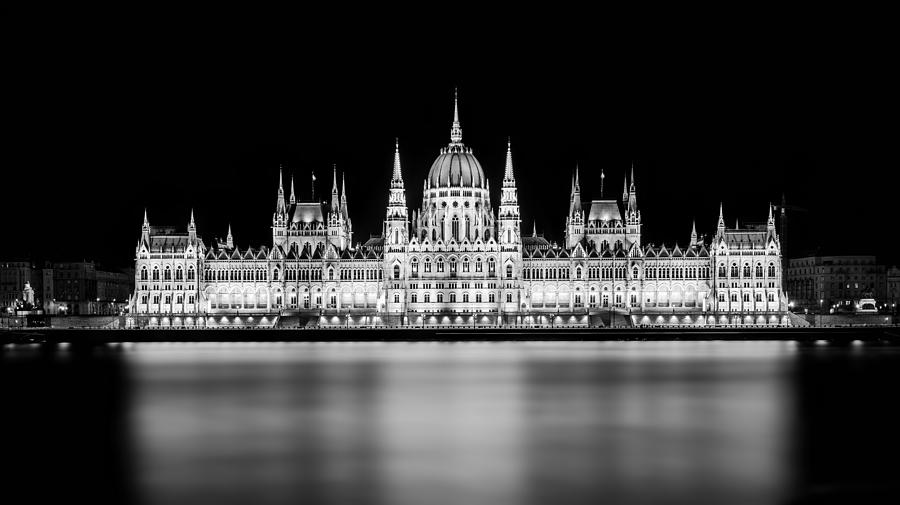 Architecture Photograph - Budapest\s Nocturnal Majesty by Wei (david) Dai
