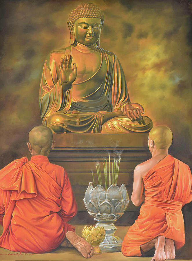 Buddha And Monks Painting