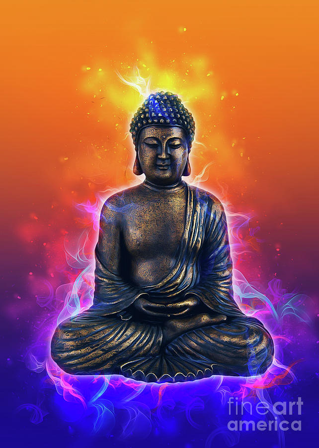 Buddha Art Digital Art by Ian Mitchell