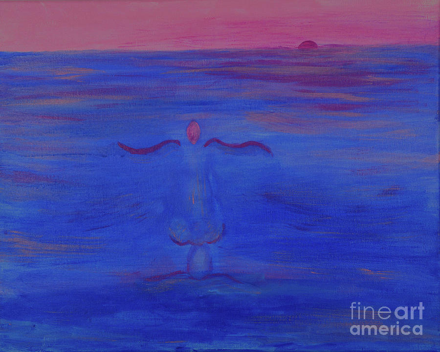 Blue Buddha Meditation Painting Painting by Robyn King
