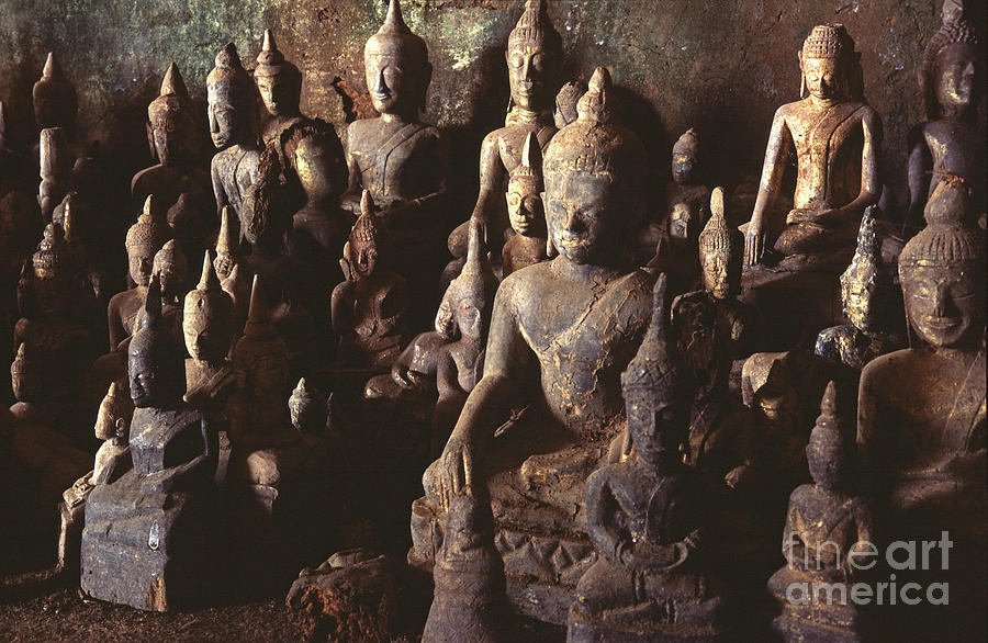 Buddha Figures, Interior Of The Lower Cave Tam Ting Photograph by Unknown
