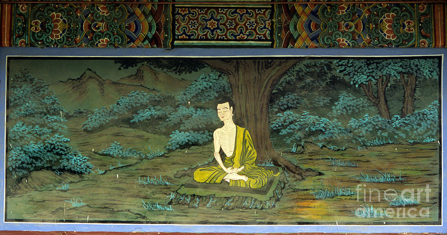 Buddha Painting - Buddha In Meditation. Fresco In Yongju Temple, Suwon Region, Korea. by Korean School