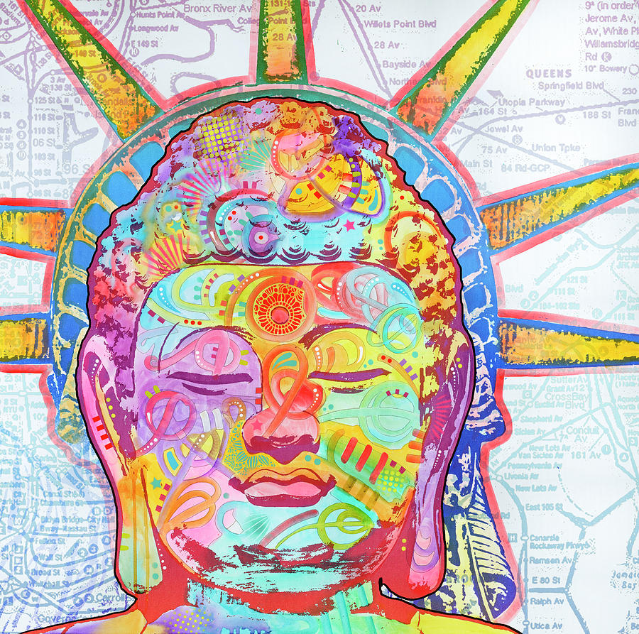 Landmark Mixed Media - Buddha Liberty by Dean Russo- Exclusive
