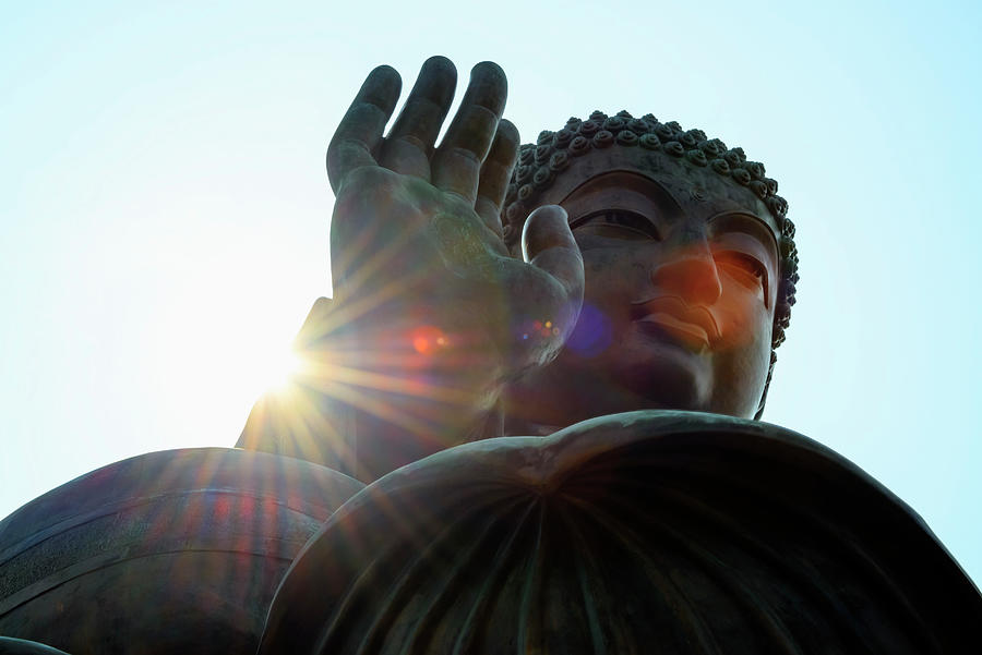 Buddha Statue, Hong Kong Digital Art by Claudio Cassaro