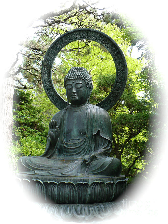 Buddha Statue in Green Photograph by Carol Groenen