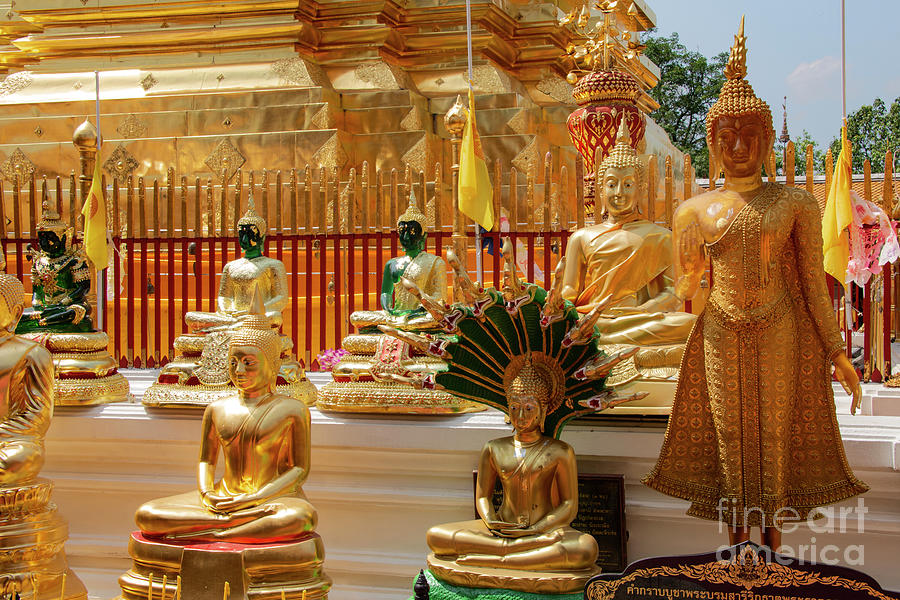 Architecture Photograph - Buddha Statues at Wat Doi Suthep by Bob Phillips