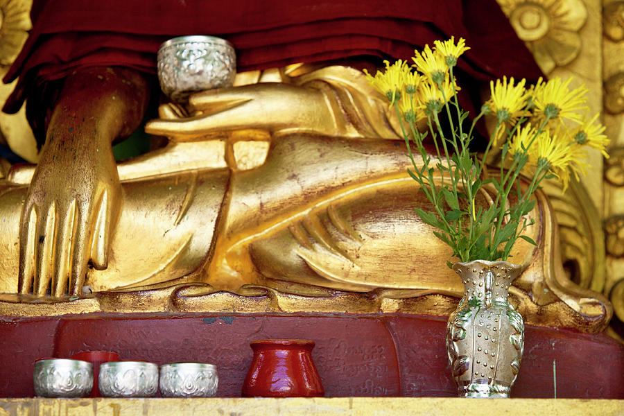 Buddha, Sule Pagoda, Yangon, Myanmar Digital Art by Mick Shippen