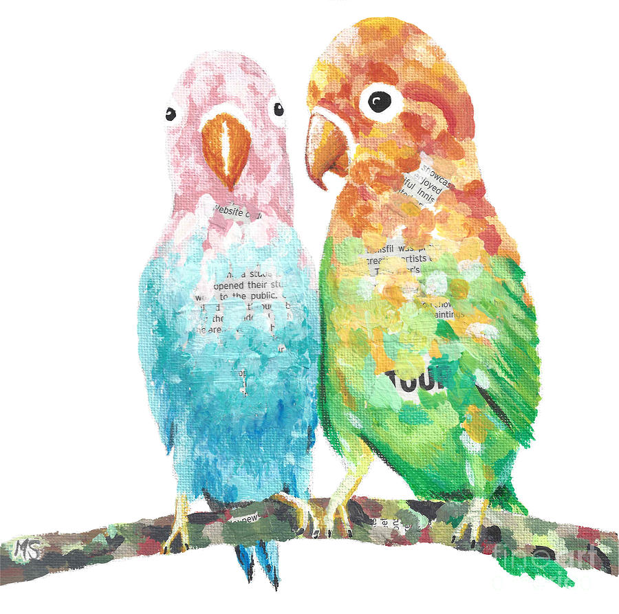 Budgies In Love by Monika Shepherdson Budgies In Love by Monika Shepherdson