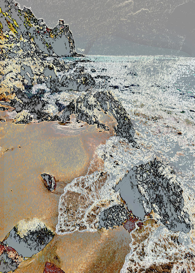 Bufa Ocean chalk Digital Art by Deb Nakano