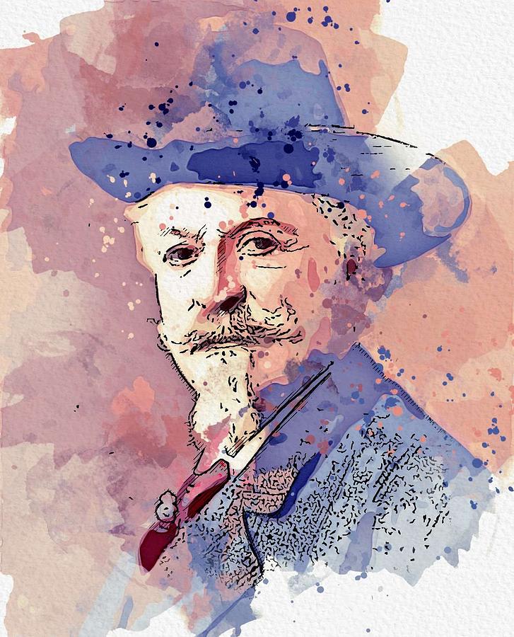 Buffalo Bill Cody Chicago 1911 watercolor by Ahmet Asar Painting by Celestial Images