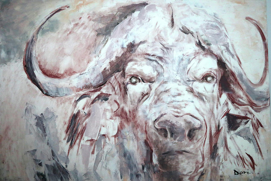 Buffalo Portrait Painting By Dori Murakami Fine Art America