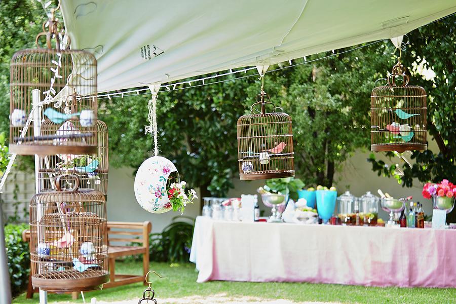 Buffet Table In Garden For Birthday Party Photograph by Great Stock!
