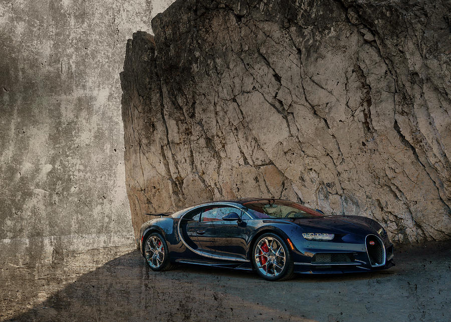 Bugatti Chiron Side Profile Sports Car Luxury Series Mixed Media by ...