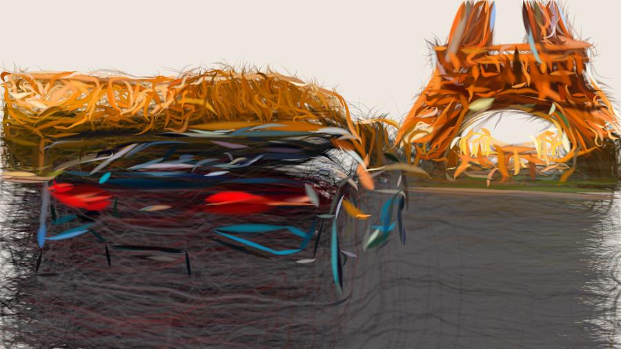 Bugatti Divo2 Drawing Digital Art by CarsToon Concept
