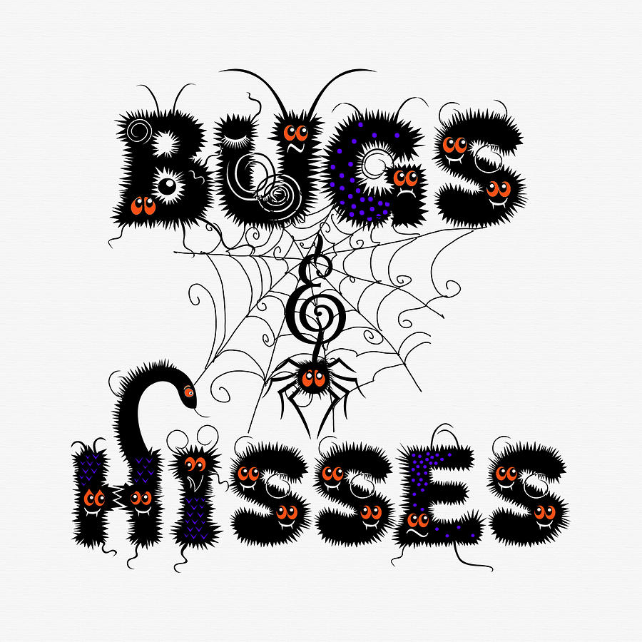 Bugs and Hisses Cute Halloeen Digital Art by Doreen Erhardt