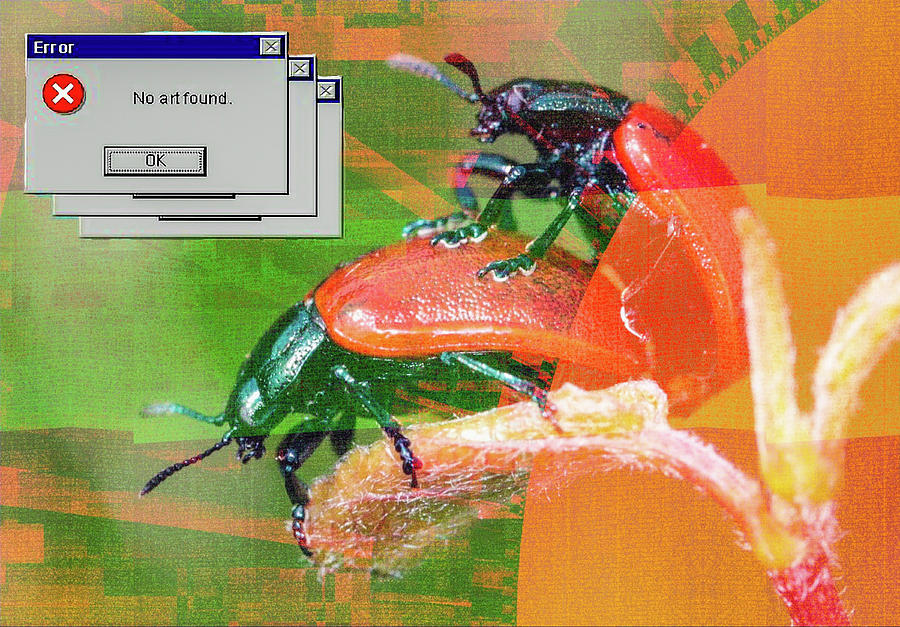 Bugs having fun trippy Glitch Art Digital Art by Matthias Hauser