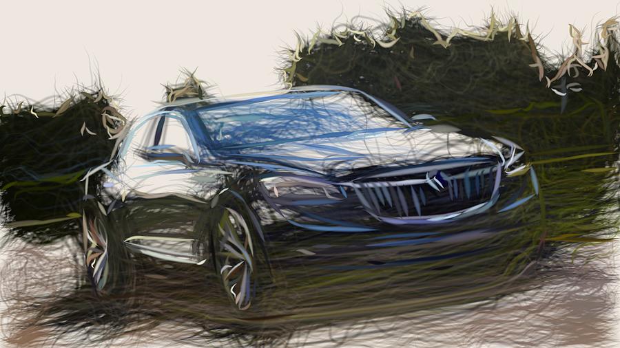 Buick Avenir Drawing Digital Art by CarsToon Concept
