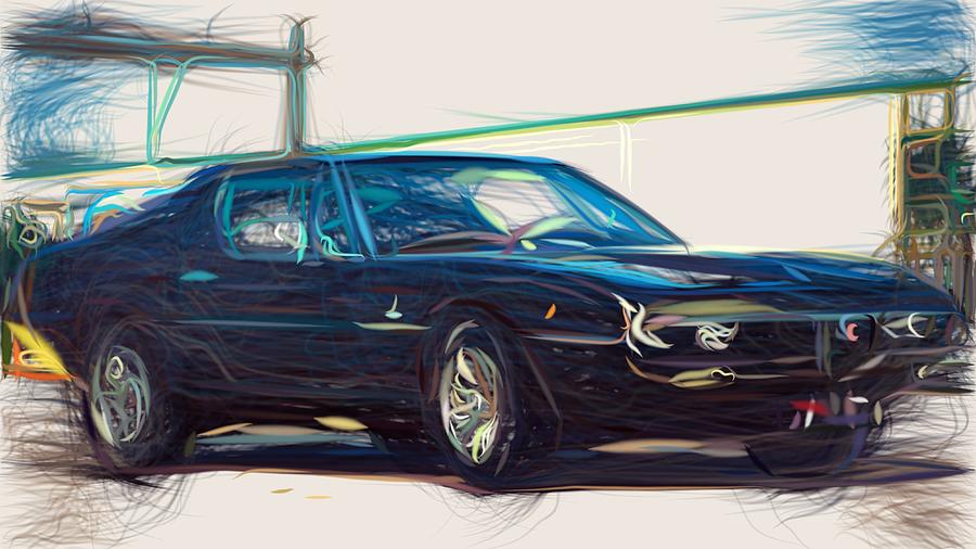 Buick GSX Draw Digital Art by CarsToon Concept