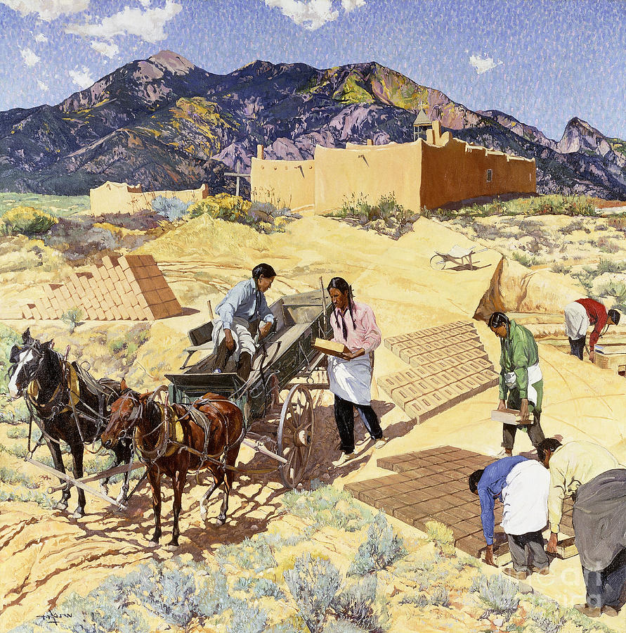 Walter Ufer Painting - Builders In The Desert by Walter Ufer