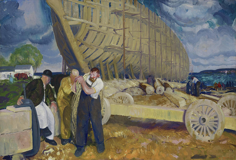 George Wesley Bellows Painting - Builders of Ships - The Rope by George Bellows