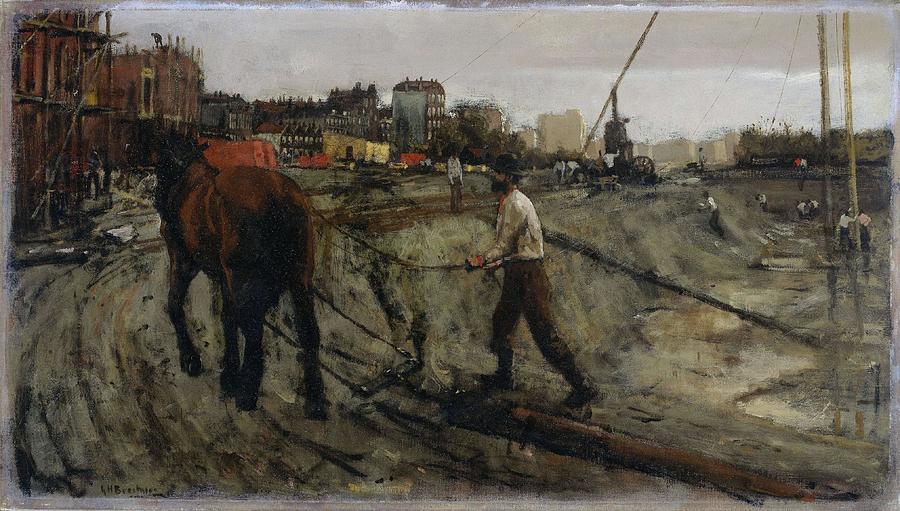 Building Site. Painting by George Hendrik Breitner -1857-1923-