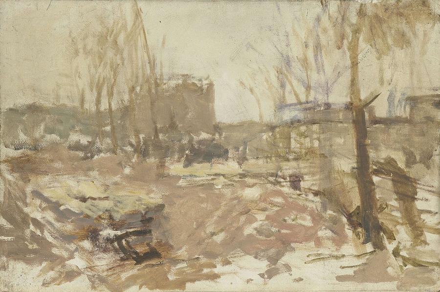 Building site on the De Clercqstraat. Painting by George Hendrik Breitner -1857-1923-