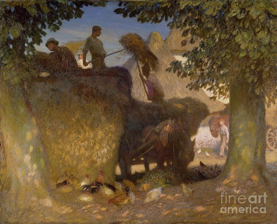 Building The Rick, 1907 Painting by George Clausen